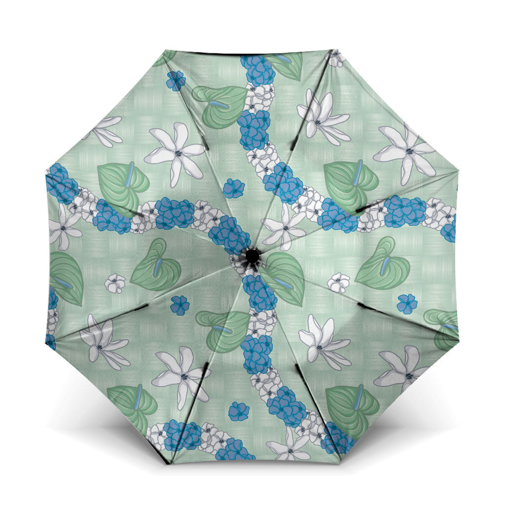 Hawaii Anthurium Tiare Pikake Lei Umbrella Omaomao Lauhala Art Pattern