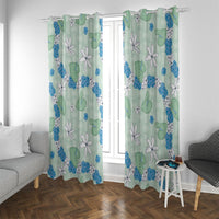 Hawaii Anthurium Tiare Pikake Lei Window Curtain Omaomao Lauhala Art Pattern LT01 With Grommets Green - Polynesian Pride