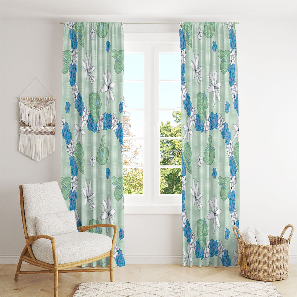 Hawaii Anthurium Tiare Pikake Lei Window Curtain Omaomao Lauhala Art Pattern LT01 - Polynesian Pride