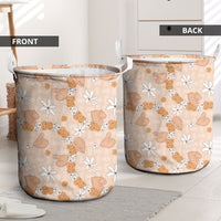Hawaii Anthurium Tiare Pikake Lei Laundry Basket Alani Lauhala Art Pattern LT01 - Polynesian Pride