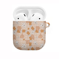 Hawaii Anthurium Tiare Pikake Lei AirPods Case Alani Lauhala Art Pattern LT01 Orange - Polynesian Pride