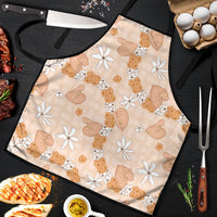 Hawaii Anthurium Tiare Pikake Lei Apron Alani Lauhala Art Pattern LT01 Orange - Polynesian Pride