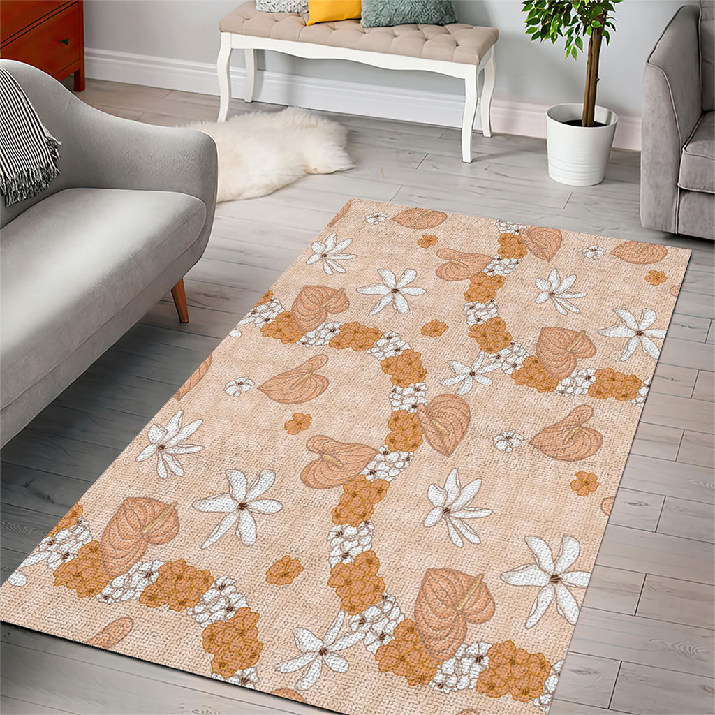 Hawaii Anthurium Tiare Pikake Lei Area Rug Alani Lauhala Art Pattern LT01 - Polynesian Pride