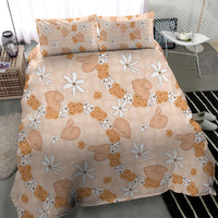 Hawaii Anthurium Tiare Pikake Lei Bedding Set Alani Lauhala Art Pattern