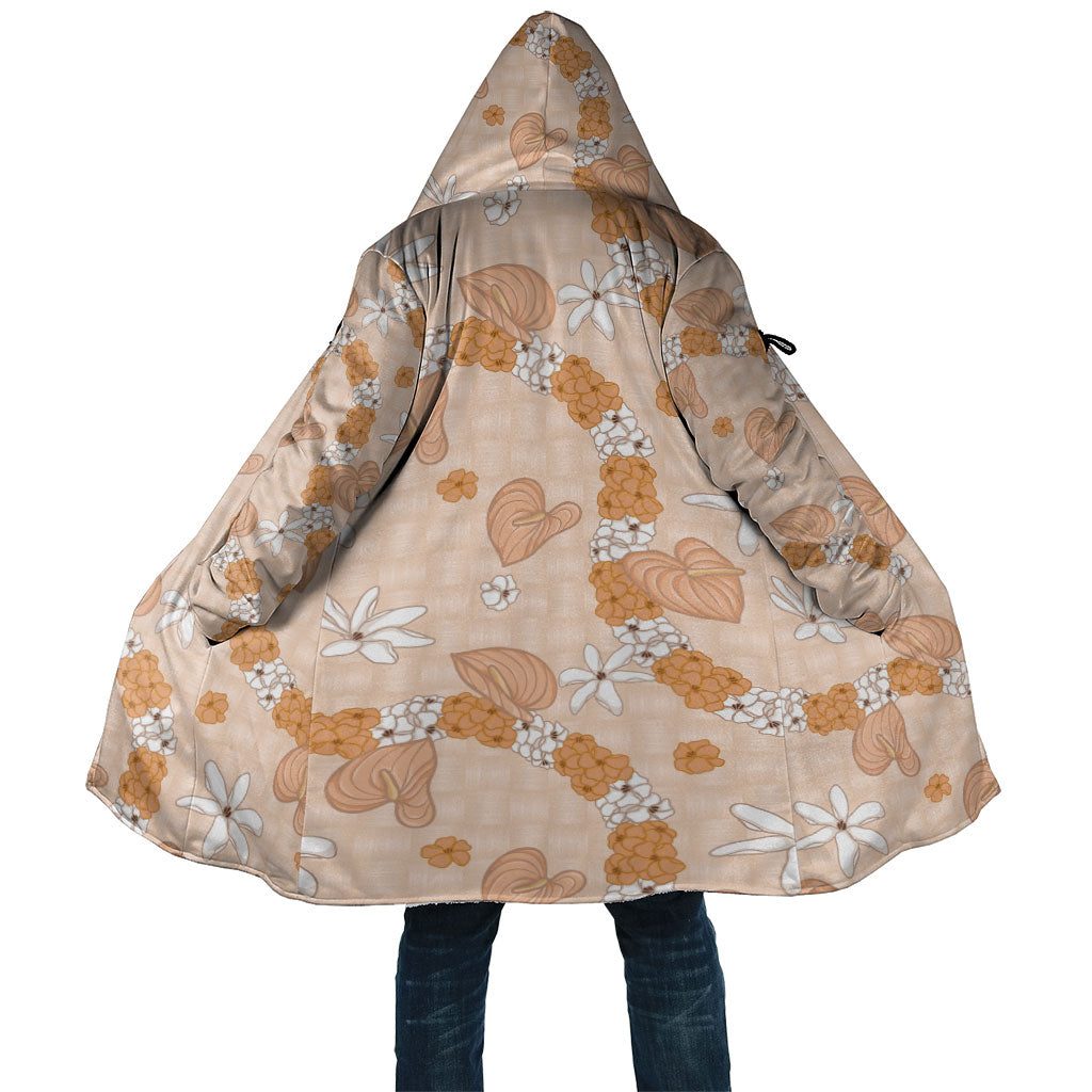 Hawaii Anthurium Tiare Pikake Lei Cloak Alani Lauhala Art Pattern LT01 Unisex Orange - Polynesian Pride