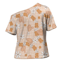 Hawaii Anthurium Tiare Pikake Lei Cross Shoulder Shirt Alani Lauhala Art Pattern LT01 - Polynesian Pride