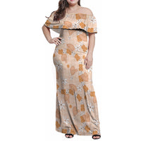Hawaii Anthurium Tiare Pikake Lei Family Matching Off Shoulder Maxi Dress and Hawaiian Shirt Alani Lauhala Art Pattern