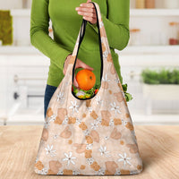 Hawaii Anthurium Tiare Pikake Lei Grocery Bag Alani Lauhala Art Pattern LT01 - Polynesian Pride