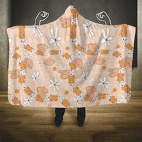 Hawaii Anthurium Tiare Pikake Lei Hooded Blanket Alani Lauhala Art Pattern LT01 - Polynesian Pride