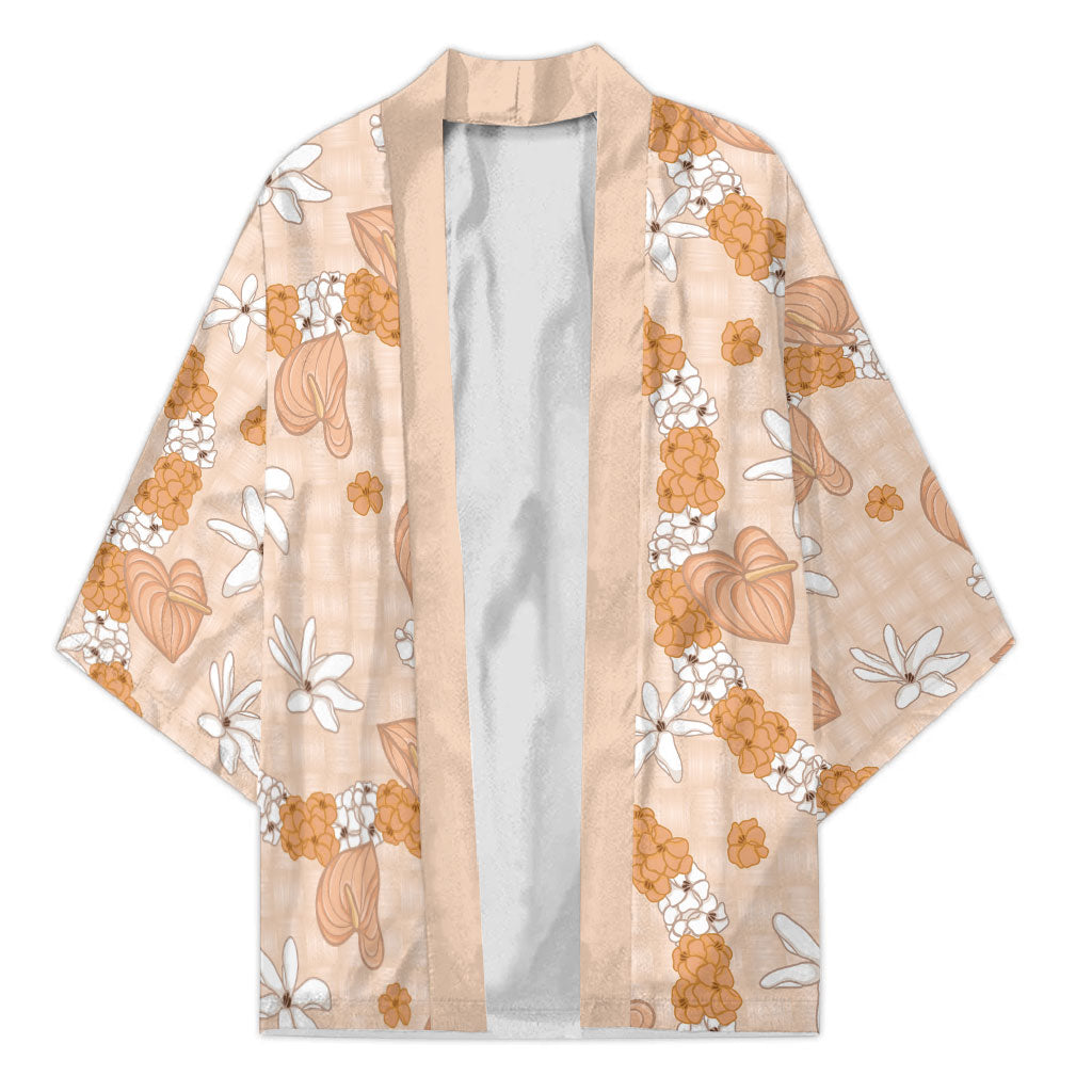 Hawaii Anthurium Tiare Pikake Lei Kimono Alani Lauhala Art Pattern