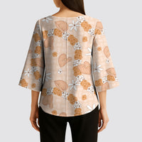Hawaii Anthurium Tiare Pikake Lei Kimono Sleeve Blouse Alani Lauhala Art Pattern LT01 - Polynesian Pride