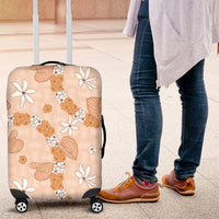 Hawaii Anthurium Tiare Pikake Lei Luggage Cover Alani Lauhala Art Pattern LT01 Orange - Polynesian Pride