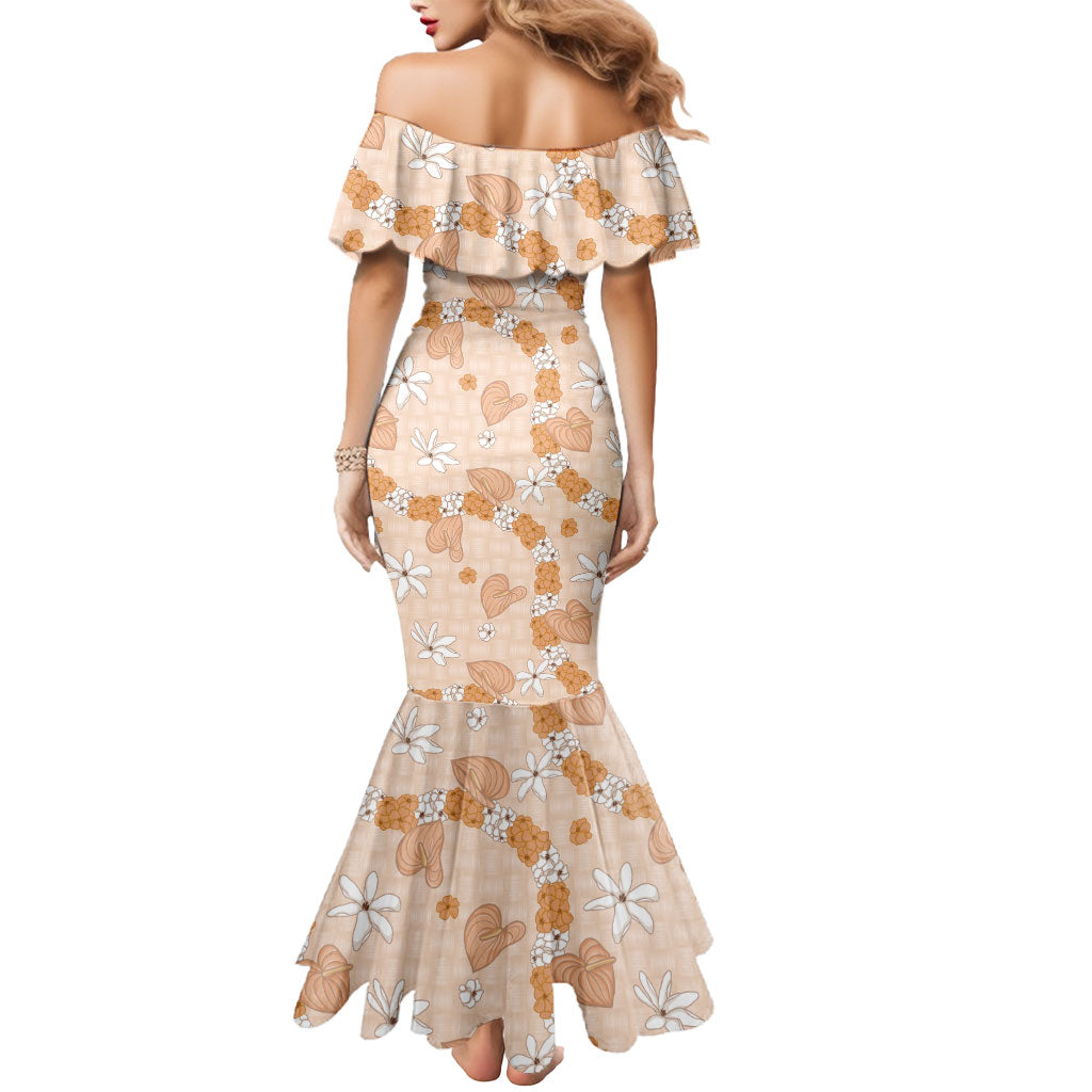 Hawaii Anthurium Tiare Pikake Lei Mermaid Dress Alani Lauhala Art Pattern LT01 - Polynesian Pride