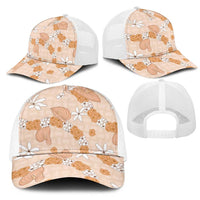 Hawaii Anthurium Tiare Pikake Lei Mesh Trucker Cap Alani Lauhala Art Pattern LT01 - Polynesian Pride