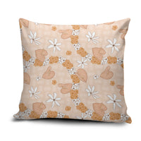 Hawaii Anthurium Tiare Pikake Lei Pillow Cover Alani Lauhala Art Pattern LT01 Orange - Polynesian Pride