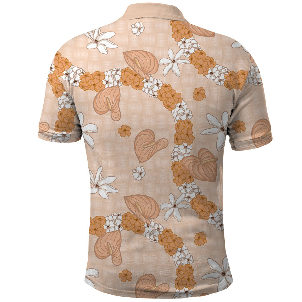 Hawaii Anthurium Tiare Pikake Lei Polo Shirt Alani Lauhala Art Pattern LT01 - Polynesian Pride