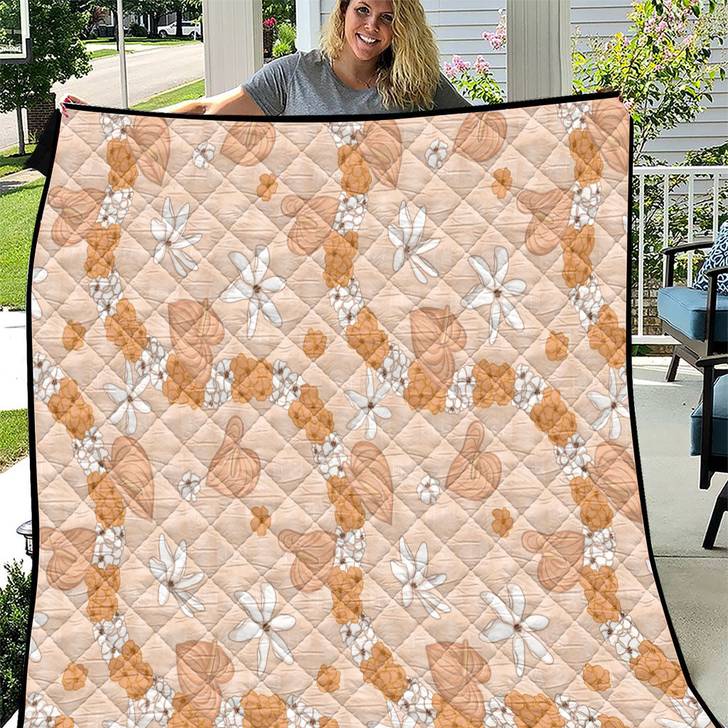 Hawaii Anthurium Tiare Pikake Lei Quilt Alani Lauhala Art Pattern