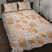 Hawaii Anthurium Tiare Pikake Lei Quilt Bed Set Alani Lauhala Art Pattern