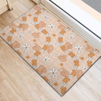 Hawaii Anthurium Tiare Pikake Lei Rubber Doormat Alani Lauhala Art Pattern LT01 - Polynesian Pride