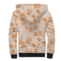 Hawaii Anthurium Tiare Pikake Lei Sherpa Hoodie Alani Lauhala Art Pattern LT01 - Polynesian Pride