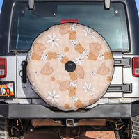 Hawaii Anthurium Tiare Pikake Lei Spare Tire Cover Alani Lauhala Art Pattern LT01 Orange - Polynesian Pride