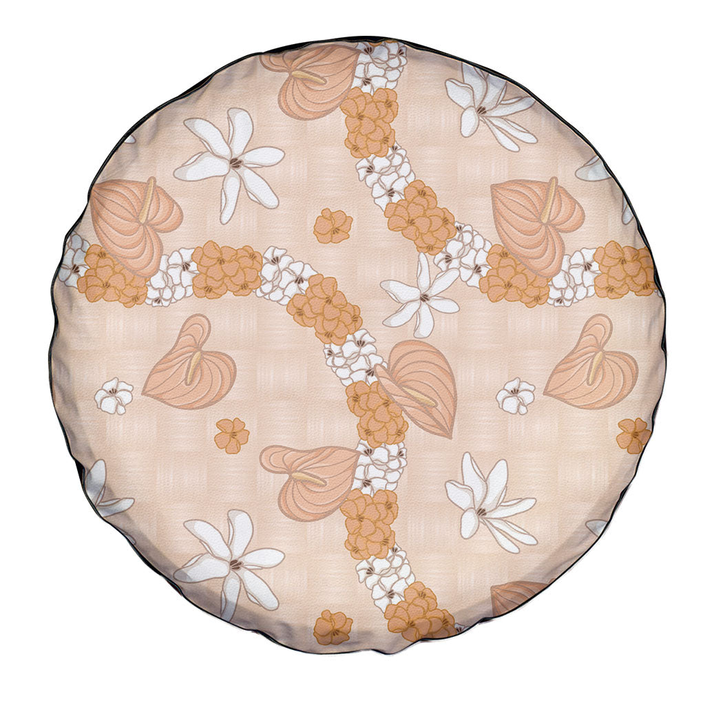Hawaii Anthurium Tiare Pikake Lei Spare Tire Cover Alani Lauhala Art Pattern LT01 - Polynesian Pride
