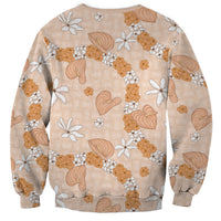 Hawaii Anthurium Tiare Pikake Lei Sweatshirt Alani Lauhala Art Pattern LT01 - Polynesian Pride