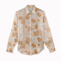 Hawaii Anthurium Tiare Pikake Lei Women Casual Shirt Alani Lauhala Art Pattern LT01 - Polynesian Pride