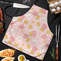 Hawaii Anthurium Tiare Pikake Lei Apron Akala Lauhala Art Pattern LT01 Pink - Polynesian Pride