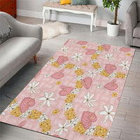 Hawaii Anthurium Tiare Pikake Lei Area Rug Akala Lauhala Art Pattern LT01 - Polynesian Pride