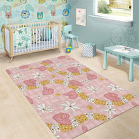 Hawaii Anthurium Tiare Pikake Lei Area Rug Akala Lauhala Art Pattern LT01 - Polynesian Pride