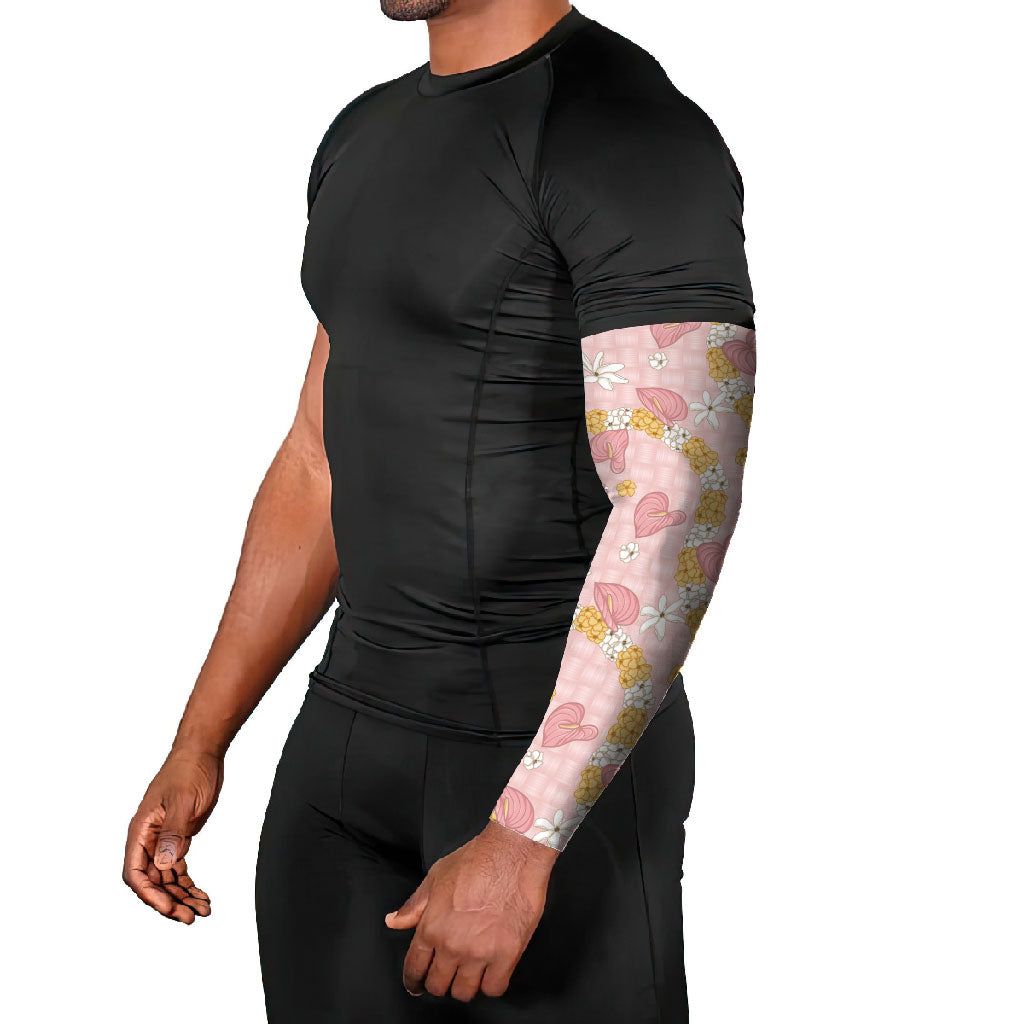 Hawaii Anthurium Tiare Pikake Lei Arm Sleeves Akala Lauhala Art Pattern LT01 - Polynesian Pride