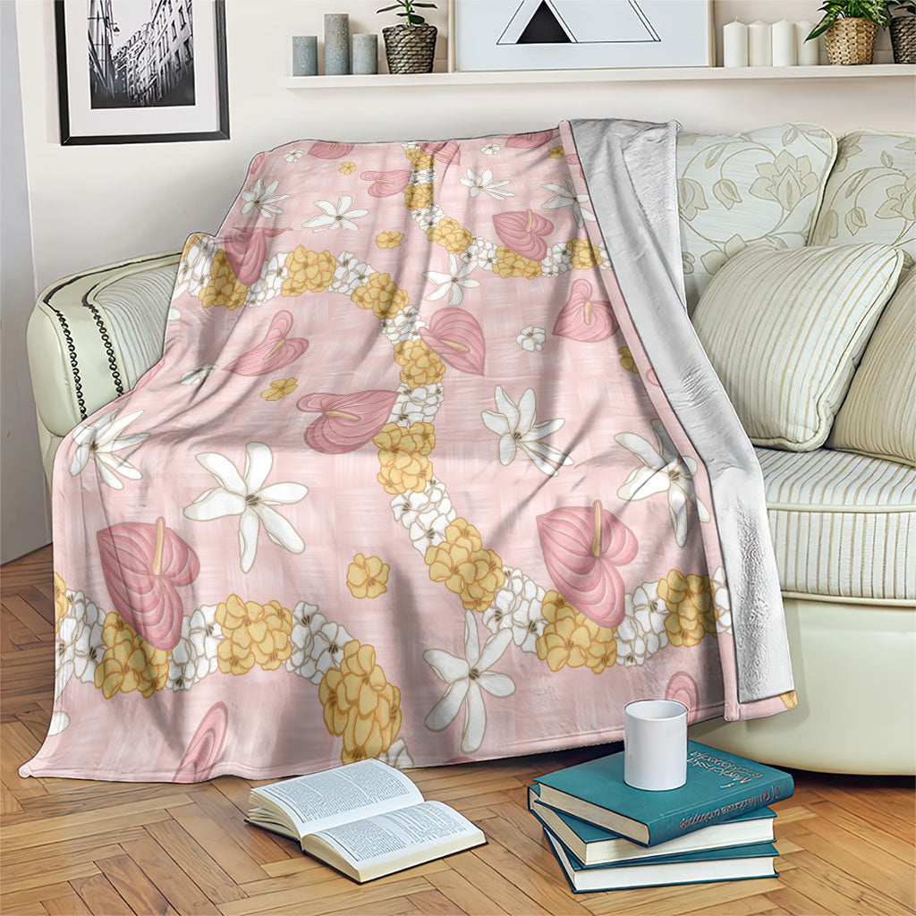 Hawaii Anthurium Tiare Pikake Lei Blanket Akala Lauhala Art Pattern