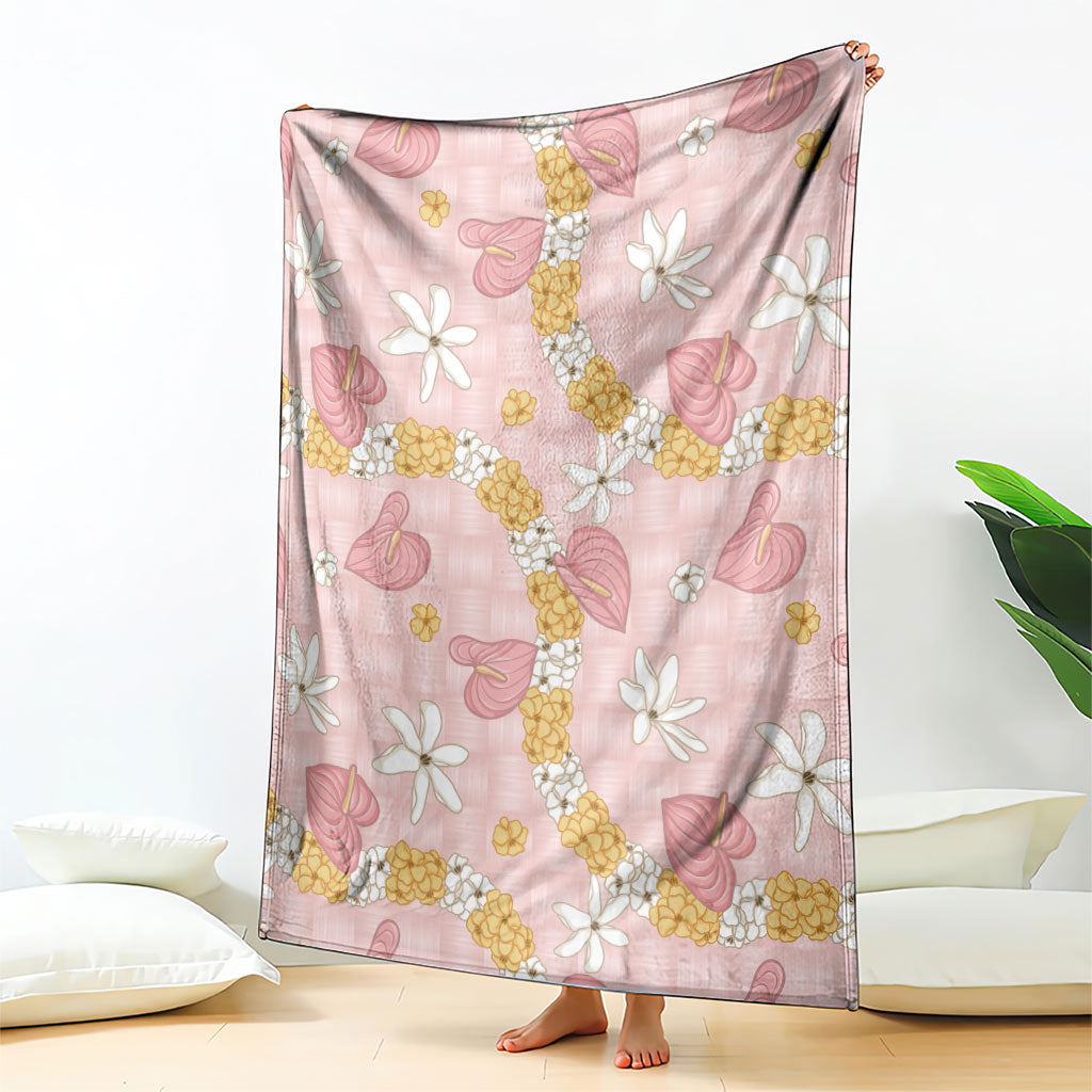Hawaii Anthurium Tiare Pikake Lei Blanket Akala Lauhala Art Pattern LT01 - Polynesian Pride