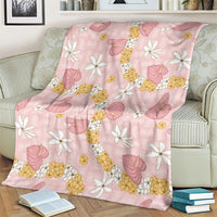 Hawaii Anthurium Tiare Pikake Lei Blanket Akala Lauhala Art Pattern LT01 - Polynesian Pride