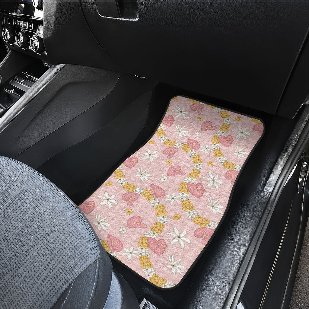 Hawaii Anthurium Tiare Pikake Lei Car Mats Akala Lauhala Art Pattern LT01 - Polynesian Pride