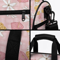 Hawaii Anthurium Tiare Pikake Lei Duffle Bag Akala Lauhala Art Pattern LT01 - Polynesian Pride