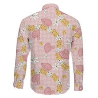 Hawaii Anthurium Tiare Pikake Lei Family Matching Off Shoulder Short Dress and Hawaiian Shirt Akala Lauhala Art Pattern