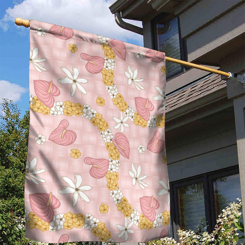 Hawaii Anthurium Tiare Pikake Lei Garden Flag Akala Lauhala Art Pattern LT01 - Polynesian Pride