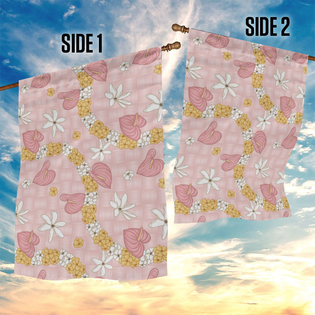 Hawaii Anthurium Tiare Pikake Lei Garden Flag Akala Lauhala Art Pattern LT01 - Polynesian Pride