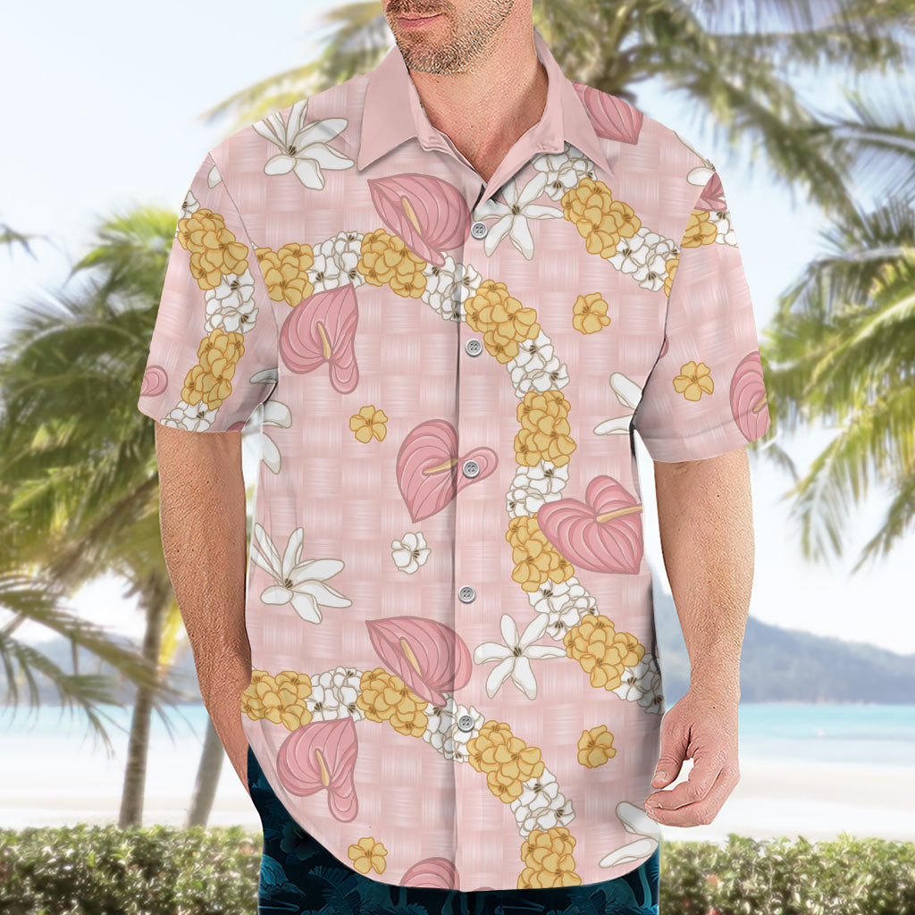 Hawaii Anthurium Tiare Pikake Lei Hawaiian Shirt Akala Lauhala Art Pattern LT01 - Polynesian Pride
