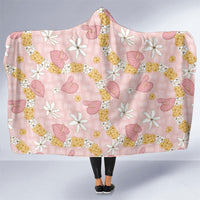 Hawaii Anthurium Tiare Pikake Lei Hooded Blanket Akala Lauhala Art Pattern LT01 One Size Pink - Polynesian Pride
