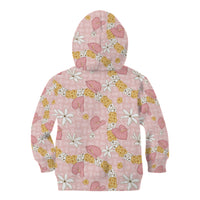 Hawaii Anthurium Tiare Pikake Lei Kid Hoodie Akala Lauhala Art Pattern LT01 - Polynesian Pride