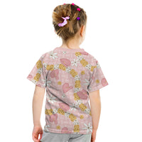 Hawaii Anthurium Tiare Pikake Lei Kid T Shirt Akala Lauhala Art Pattern LT01 - Polynesian Pride