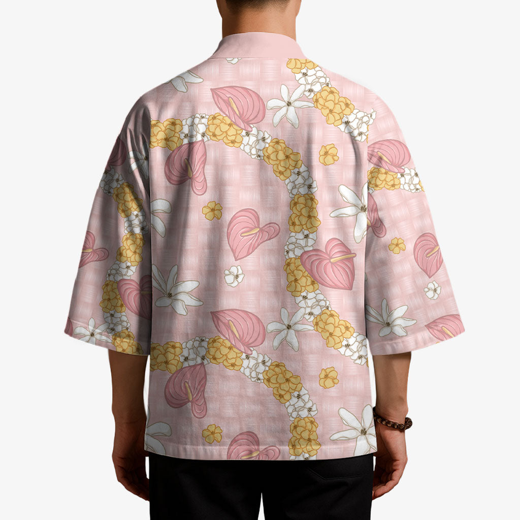 Hawaii Anthurium Tiare Pikake Lei Kimono Akala Lauhala Art Pattern LT01 - Polynesian Pride
