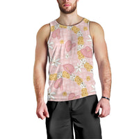 Hawaii Anthurium Tiare Pikake Lei Men Tank Top Akala Lauhala Art Pattern LT01 - Polynesian Pride
