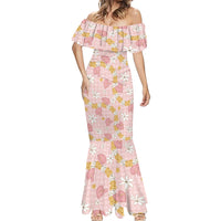 Hawaii Anthurium Tiare Pikake Lei Mermaid Dress Akala Lauhala Art Pattern LT01 - Polynesian Pride