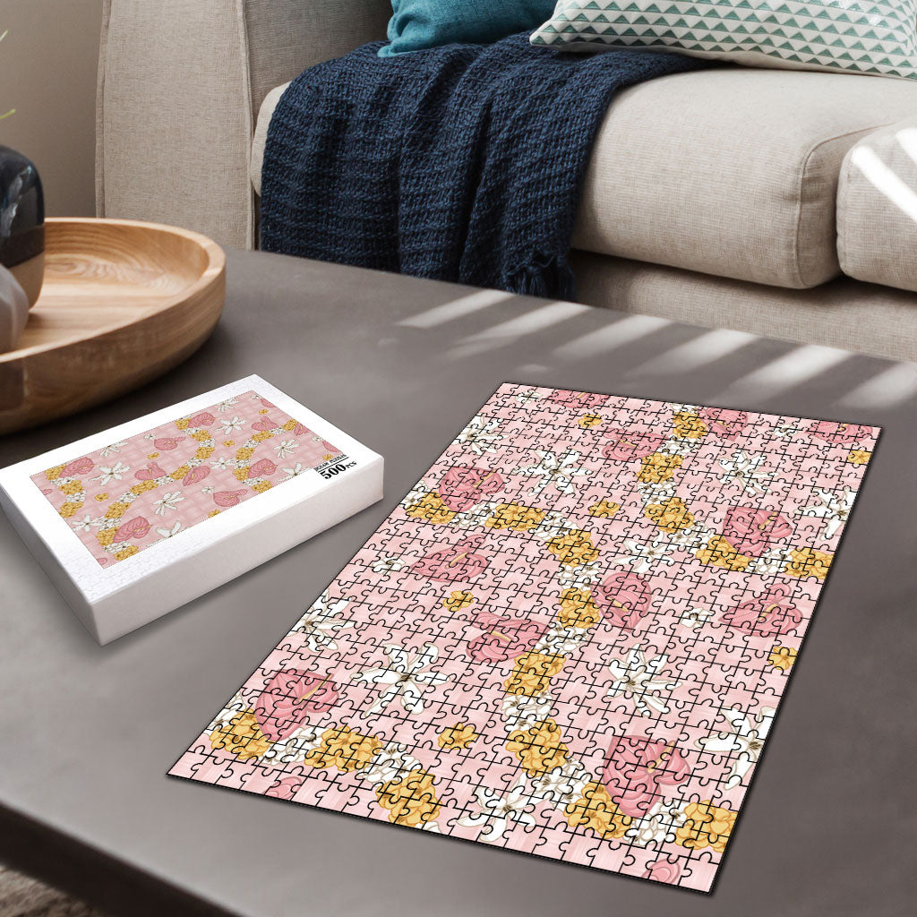 Hawaii Anthurium Tiare Pikake Lei Puzzle Akala Lauhala Art Pattern LT01 - Polynesian Pride