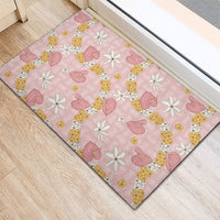 Hawaii Anthurium Tiare Pikake Lei Rubber Doormat Akala Lauhala Art Pattern LT01 - Polynesian Pride