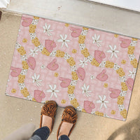 Hawaii Anthurium Tiare Pikake Lei Rubber Doormat Akala Lauhala Art Pattern LT01 - Polynesian Pride